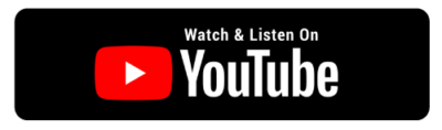 Black rectangular button with the YouTube logo and text that reads "Watch & Listen On YouTube.